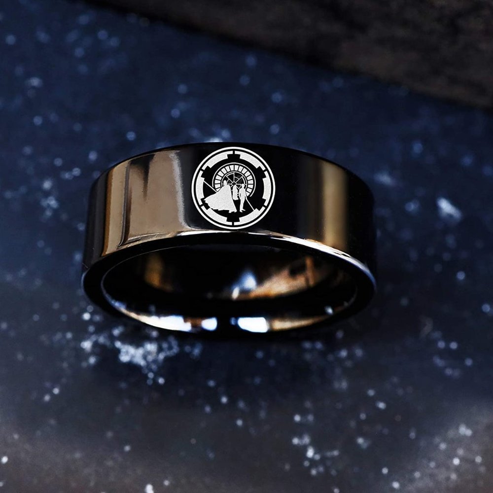 Emperor Palpatine Wedding Band, Deathstar Ring, StarWars Jewelry, StarWars Gift